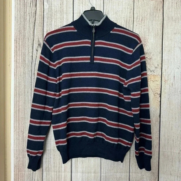 346 Brooks Brothers Men’s Extra Fine Merino Wool 1/4 Zip Sweaters XL - Picture 2 of 7